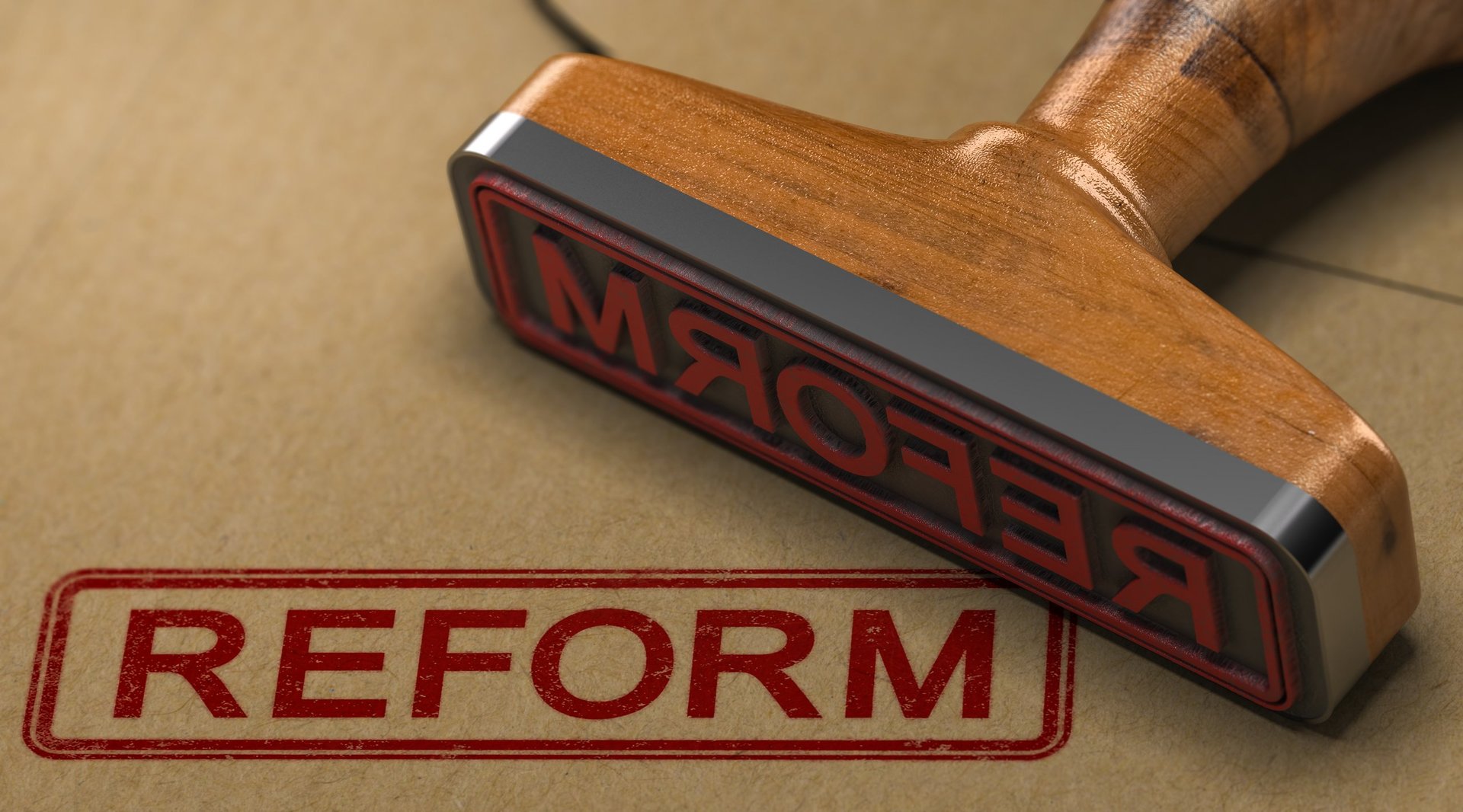 Reform stamp on envelope