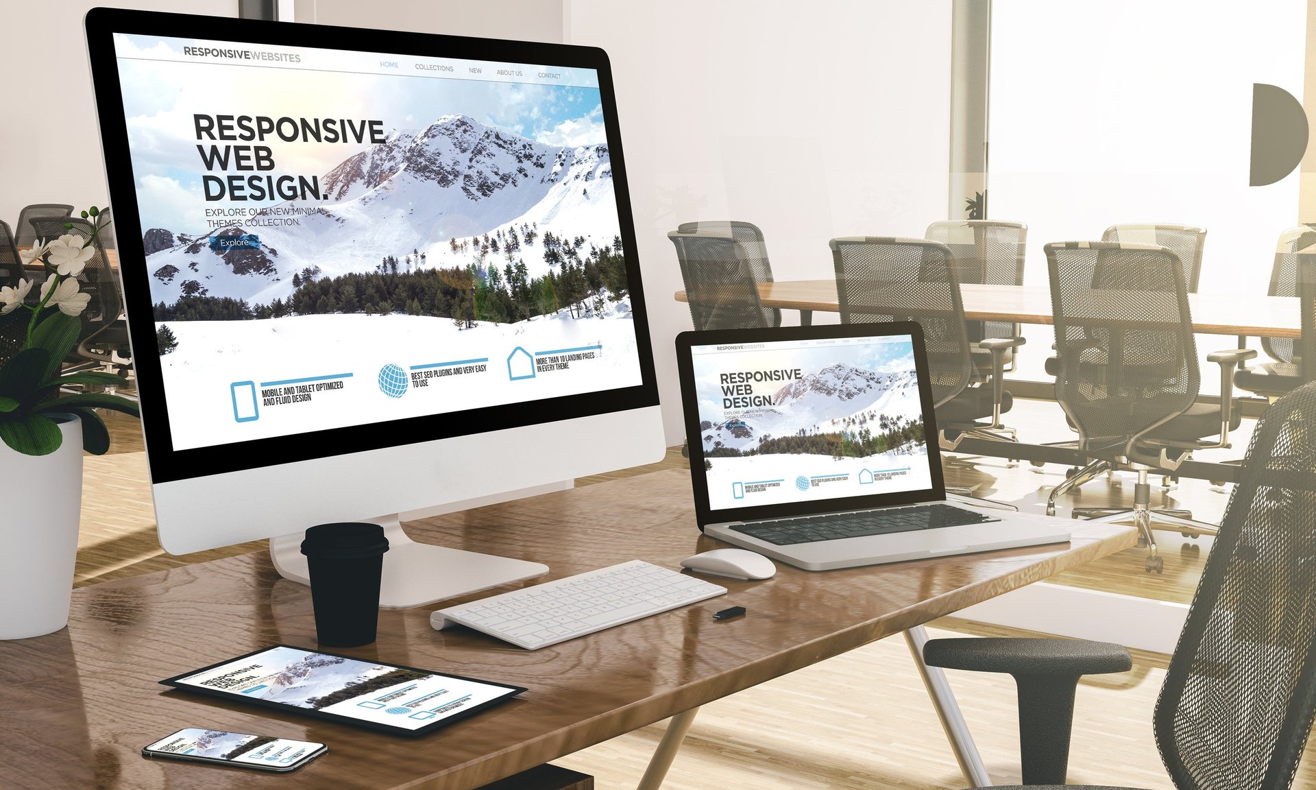 Modern web design workspace