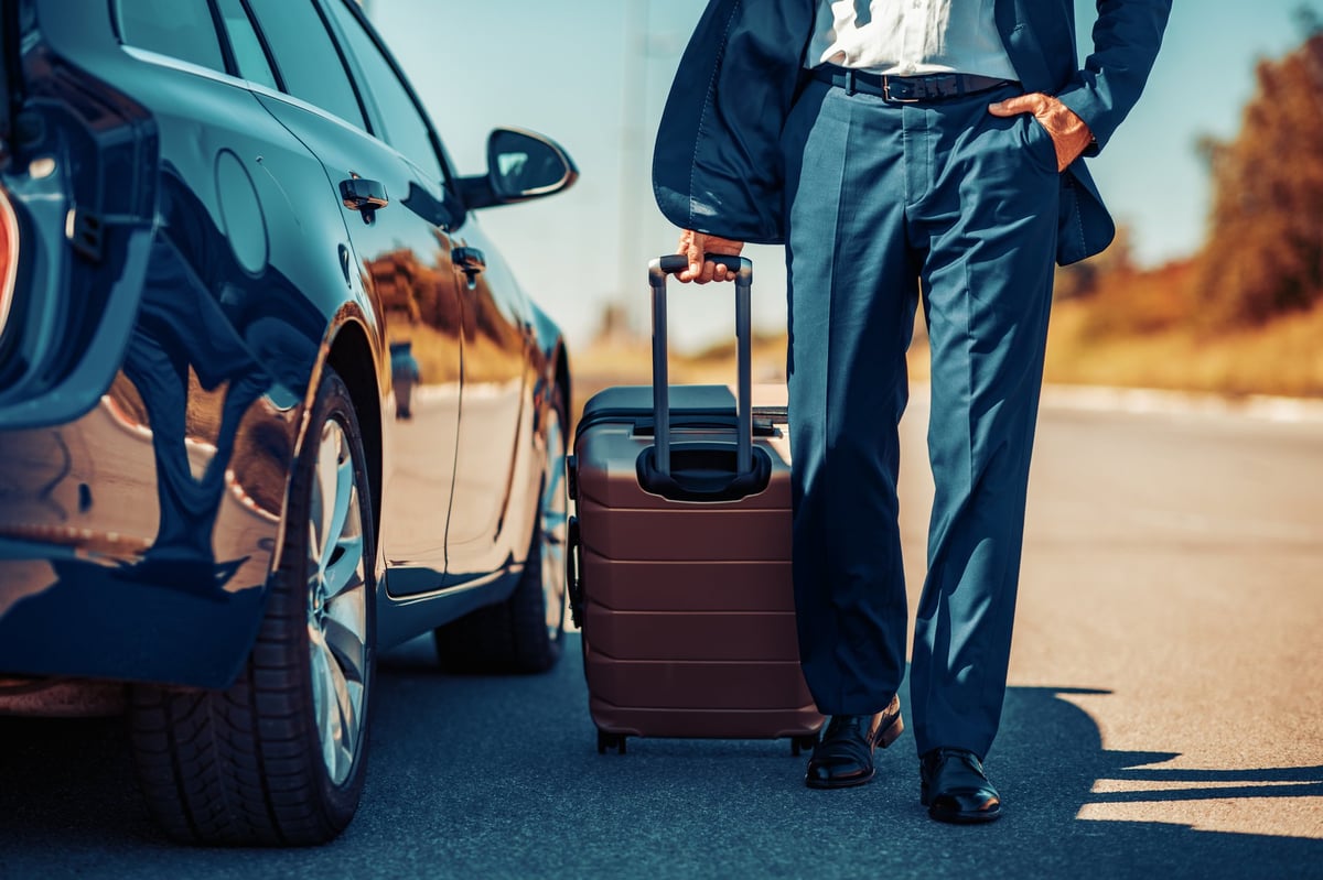 Business professional with car