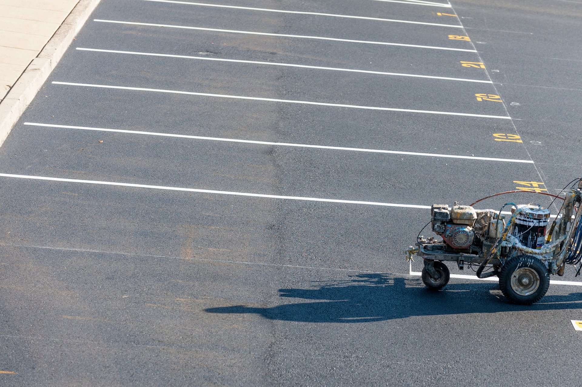 Professional parking lot line striping
