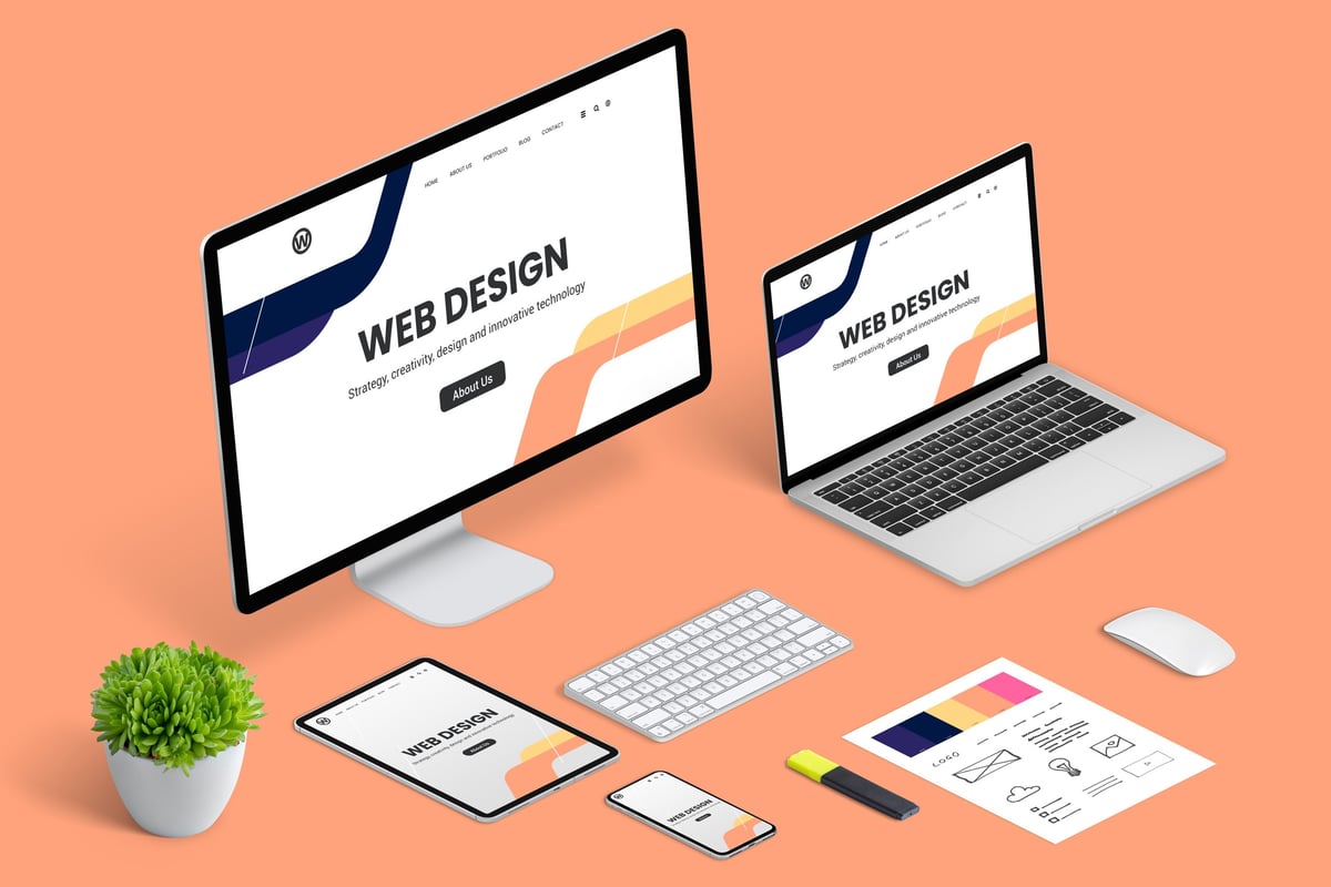 Responsive web design across desktop monitor, laptop, tablet, and smartphone screens