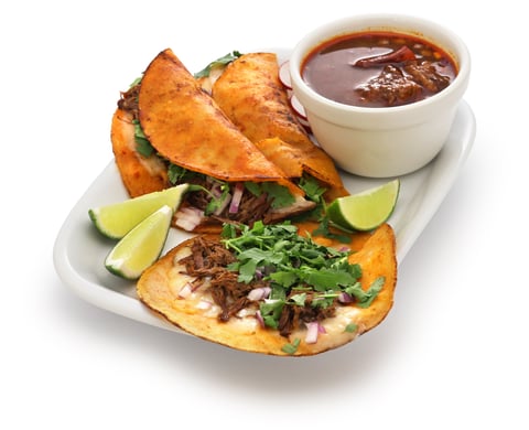 Homemade beef birria tacos