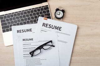 Resumes on laptop
