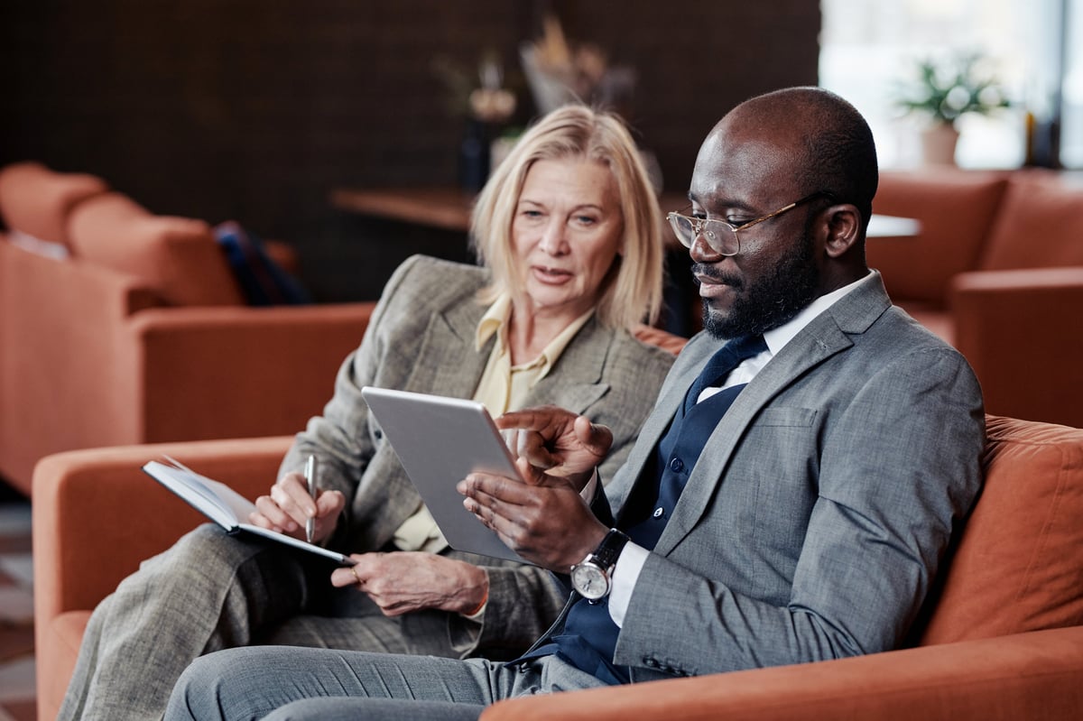 Business professionals planning together