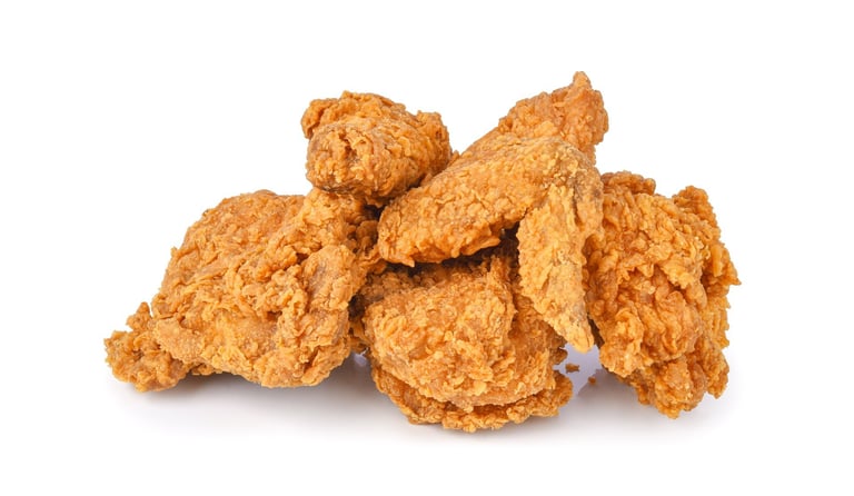 Heap of crispy fried chicken