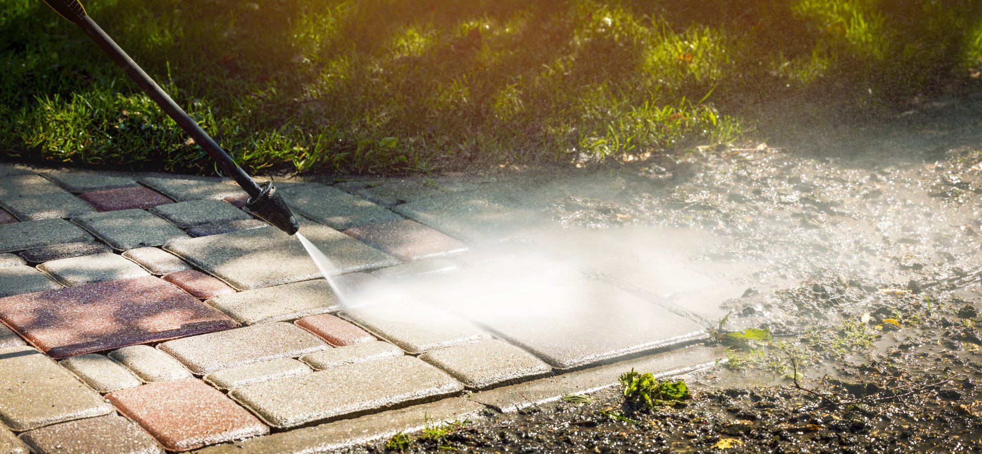 Driveway pressure washing restoration