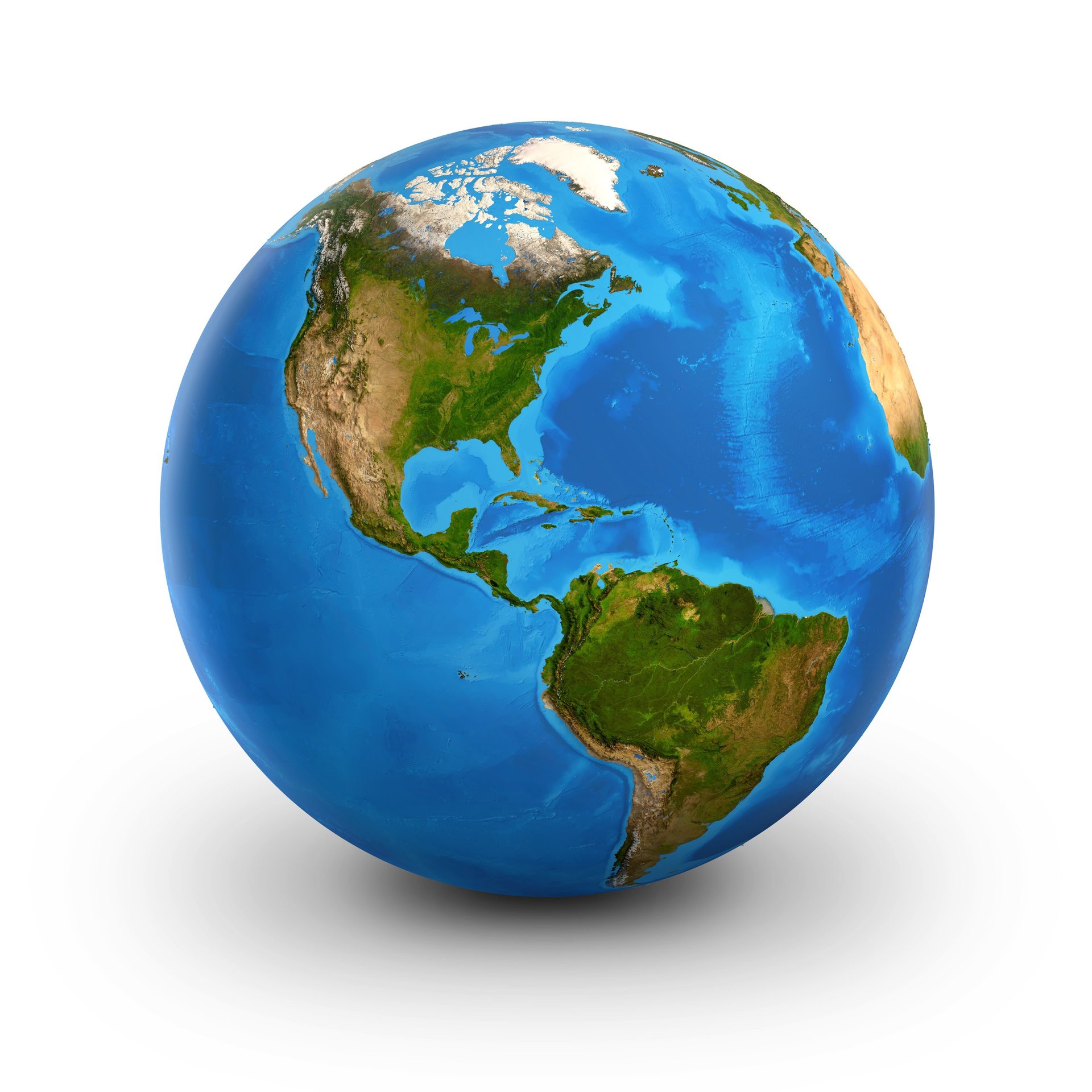 Planet Earth globe over deep space background