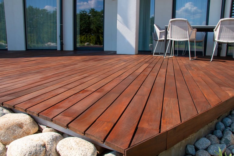 Custom wood deck and outdoor living space