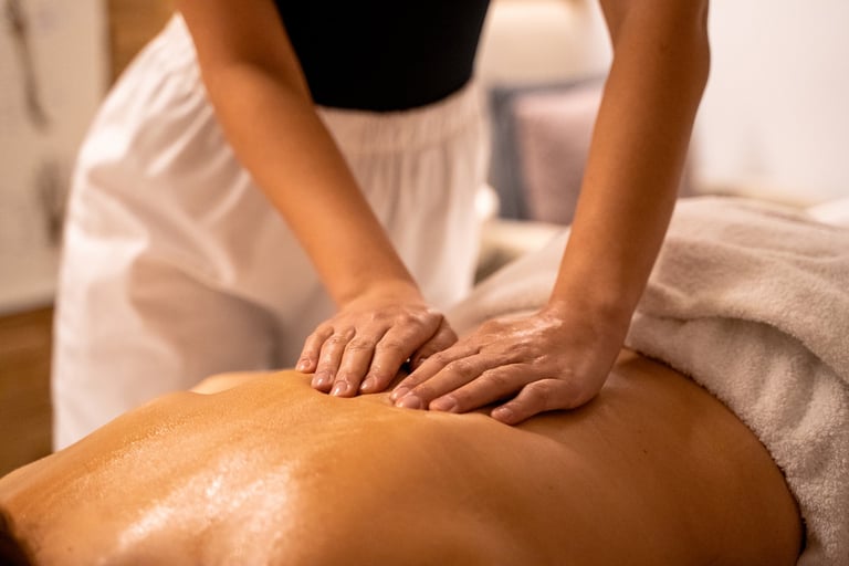 Terapia de masaje relajante con aceites