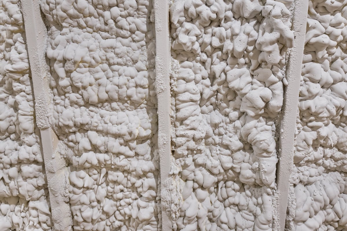 Closed cell spray foam insulation in a residential attic