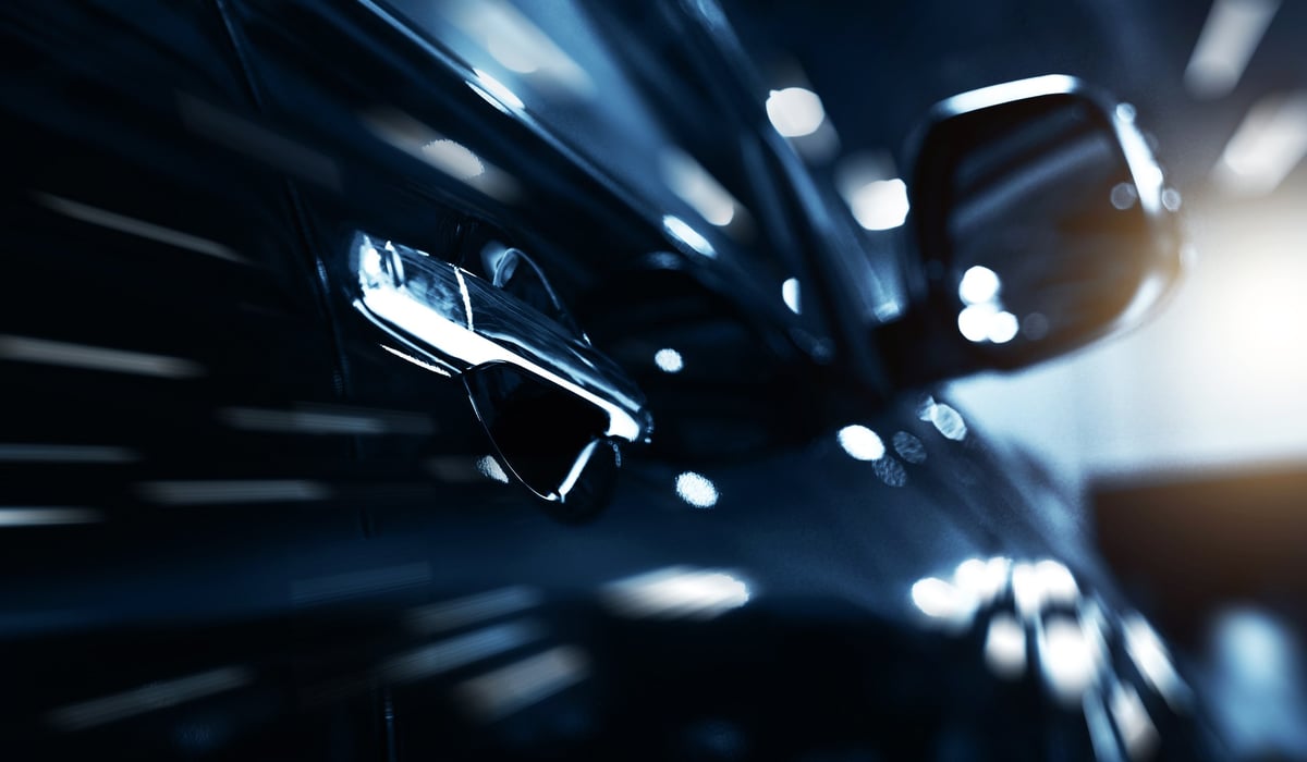 Detail view of luxury car interior