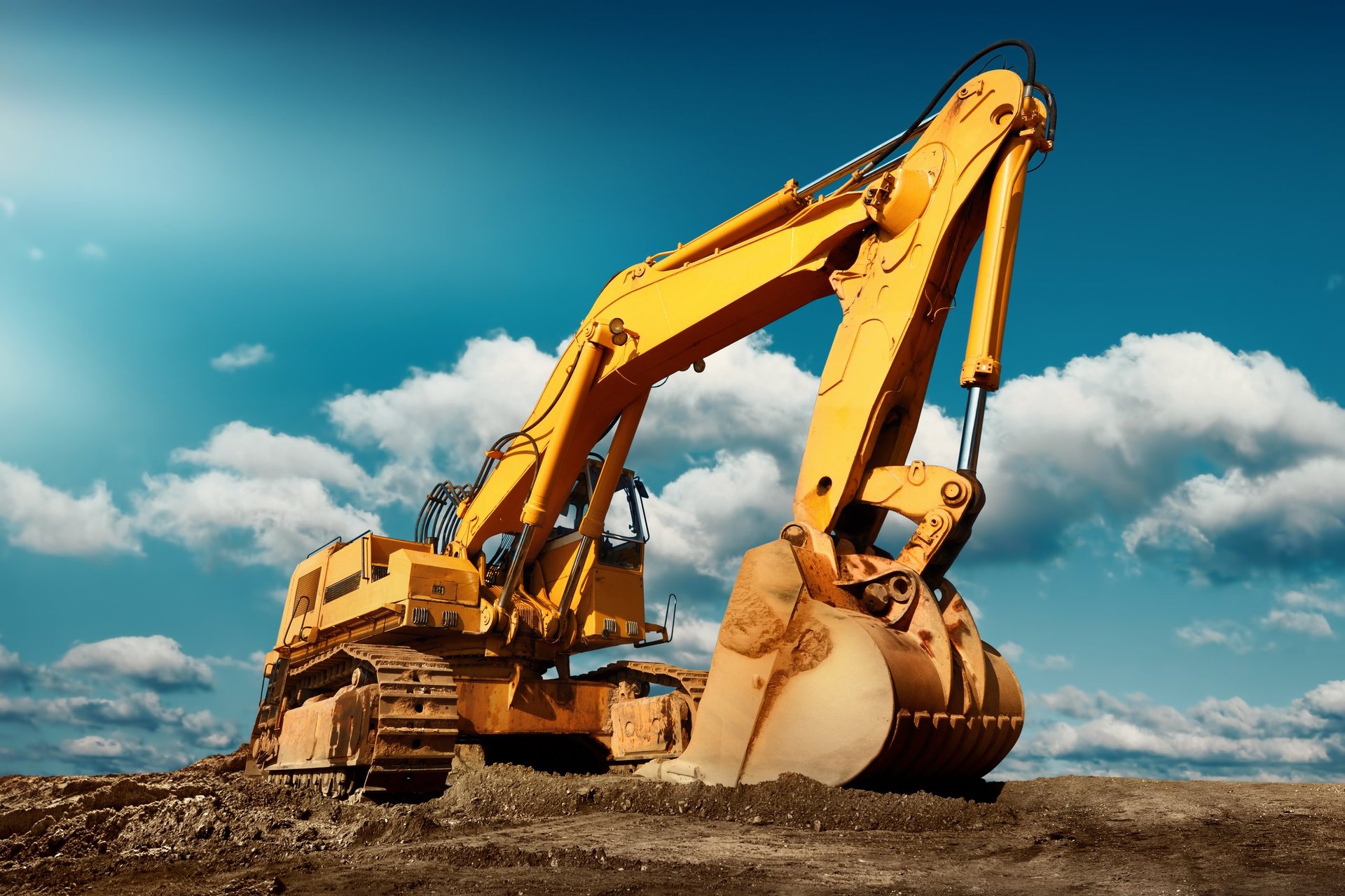 Large excavator on construction site