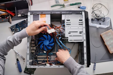 Computer technician working