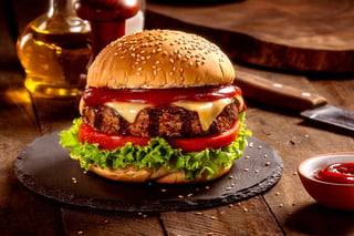 Gourmet burger lunch