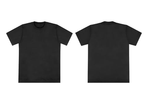 Black t-shirt mockup front and back view