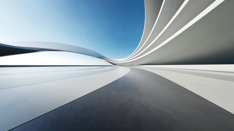 Abstract futuristic structure in concrete