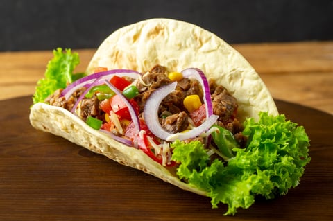Mexican street tacos with fresh toppings