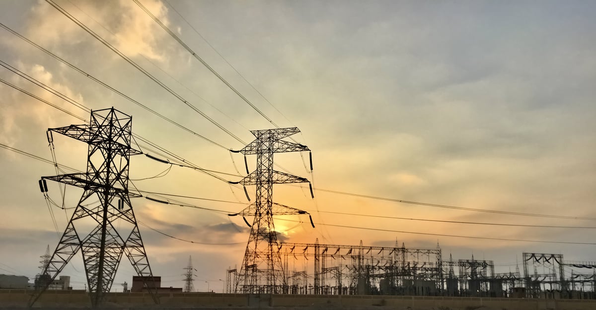 Electrical infrastructure at sunrise