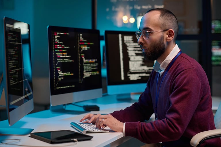 Developer working at computer — Vareno Vision