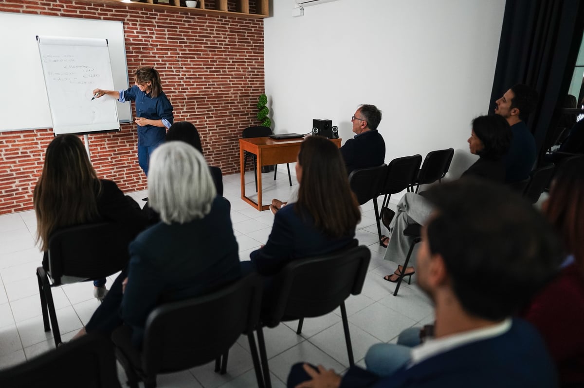 Real estate training seminar with instructor