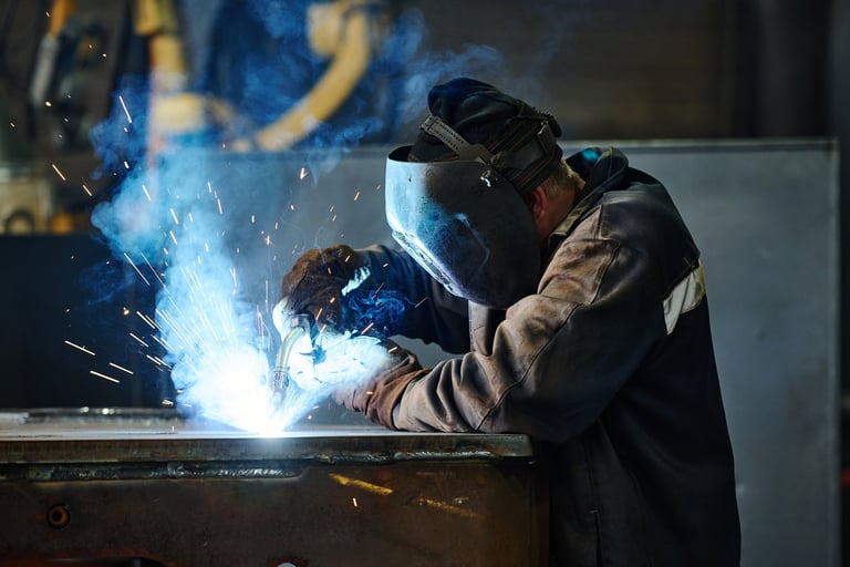 Skilled welder at work