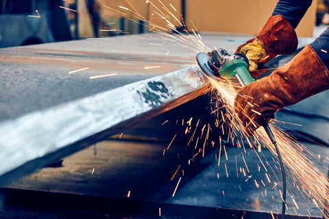 Metal grinding work