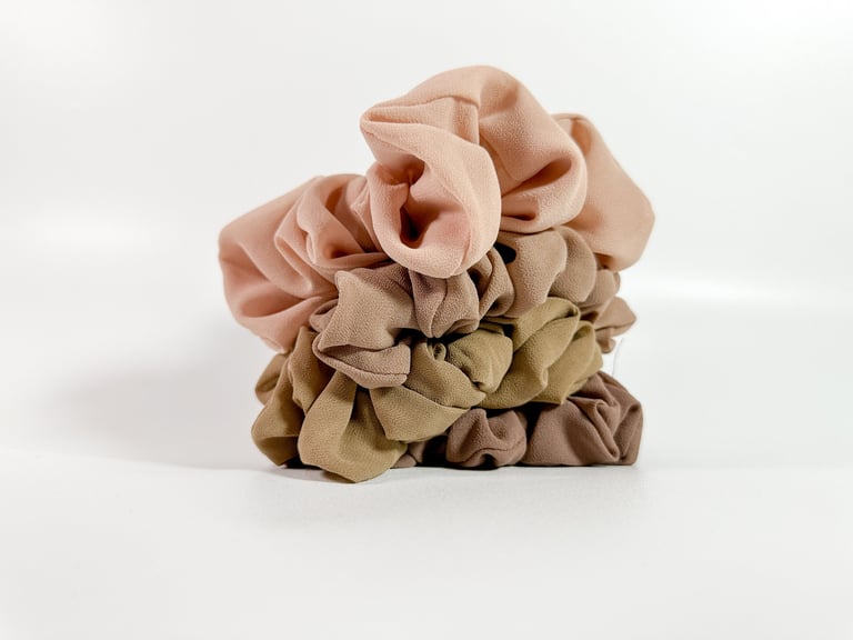 Assorted satin scrunchies hair ties