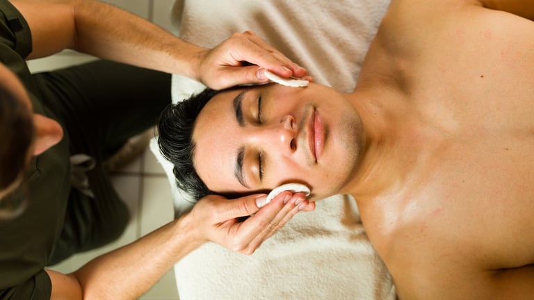 Professional facial treatment in spa setting