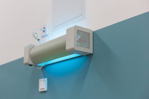 UV sterilization lamp emitting blue light