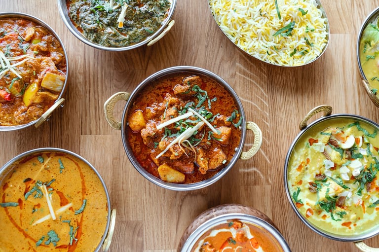 Indian street food composition