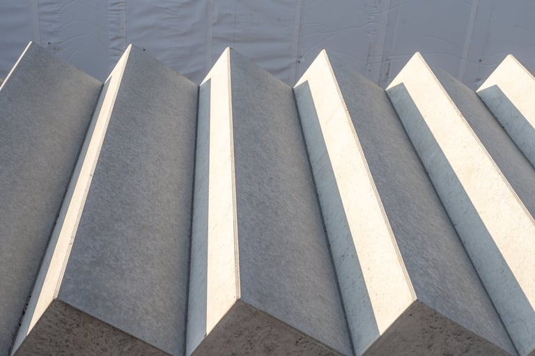 Finished concrete stairs with precision formwork
