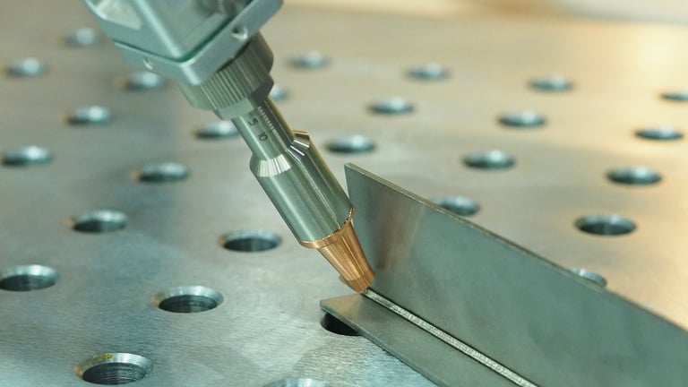 Robotic laser welding on industrial metal parts