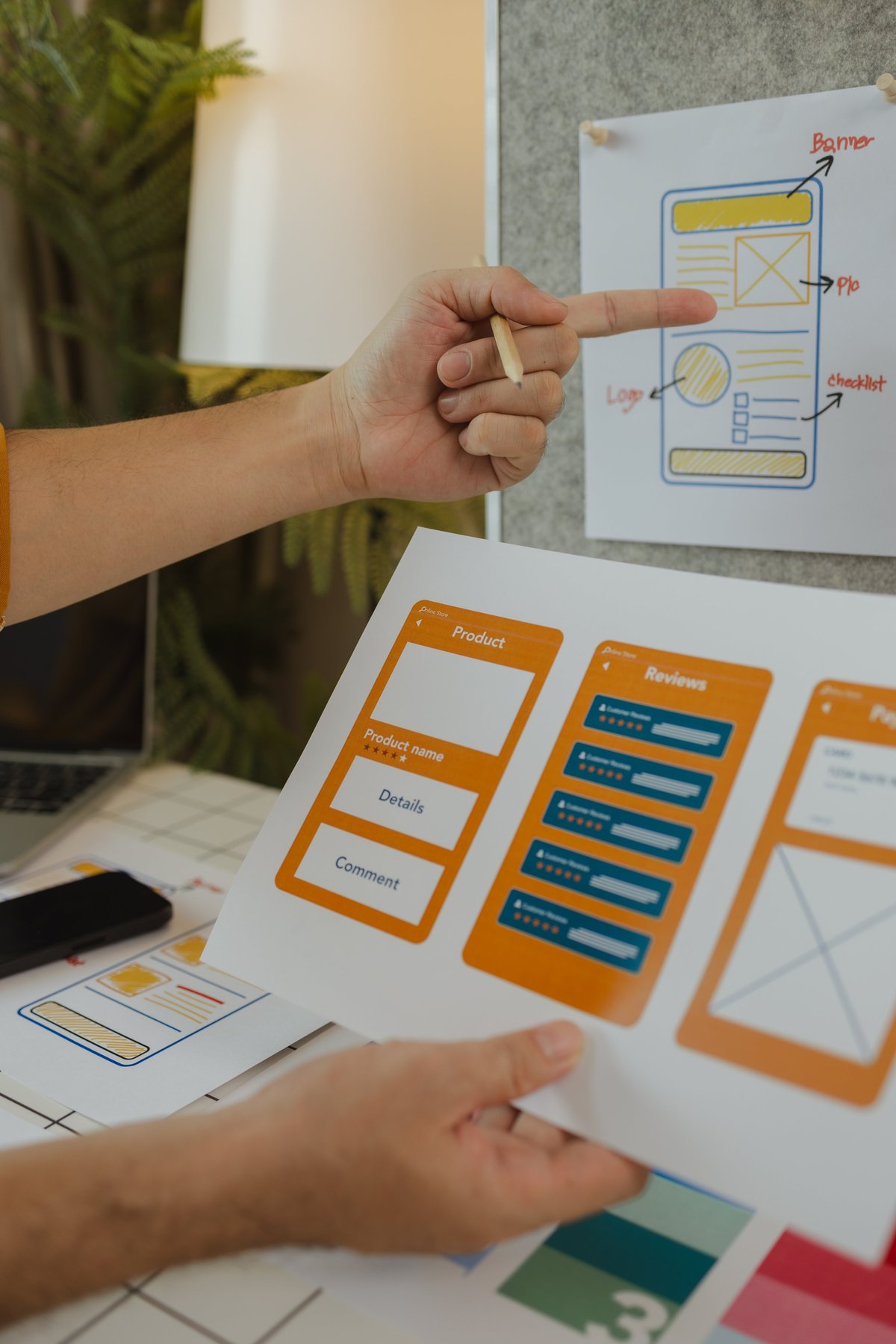 Web designer working on a digital product design project