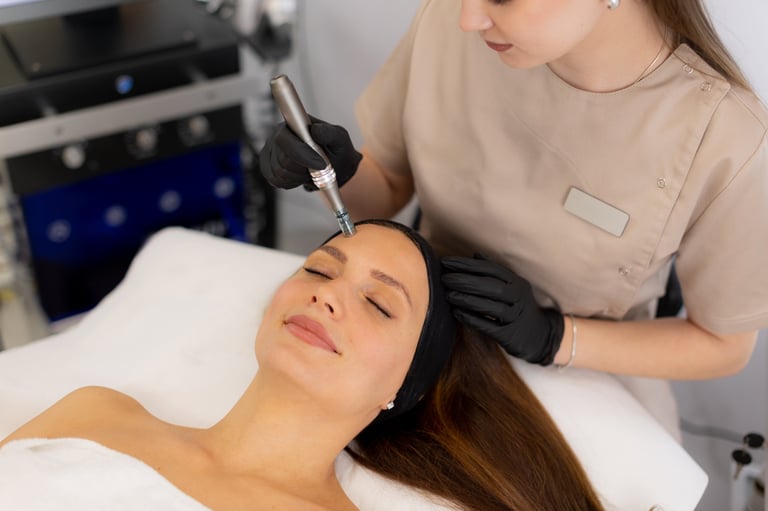 Professional microneedling treatment for skin rejuvenation