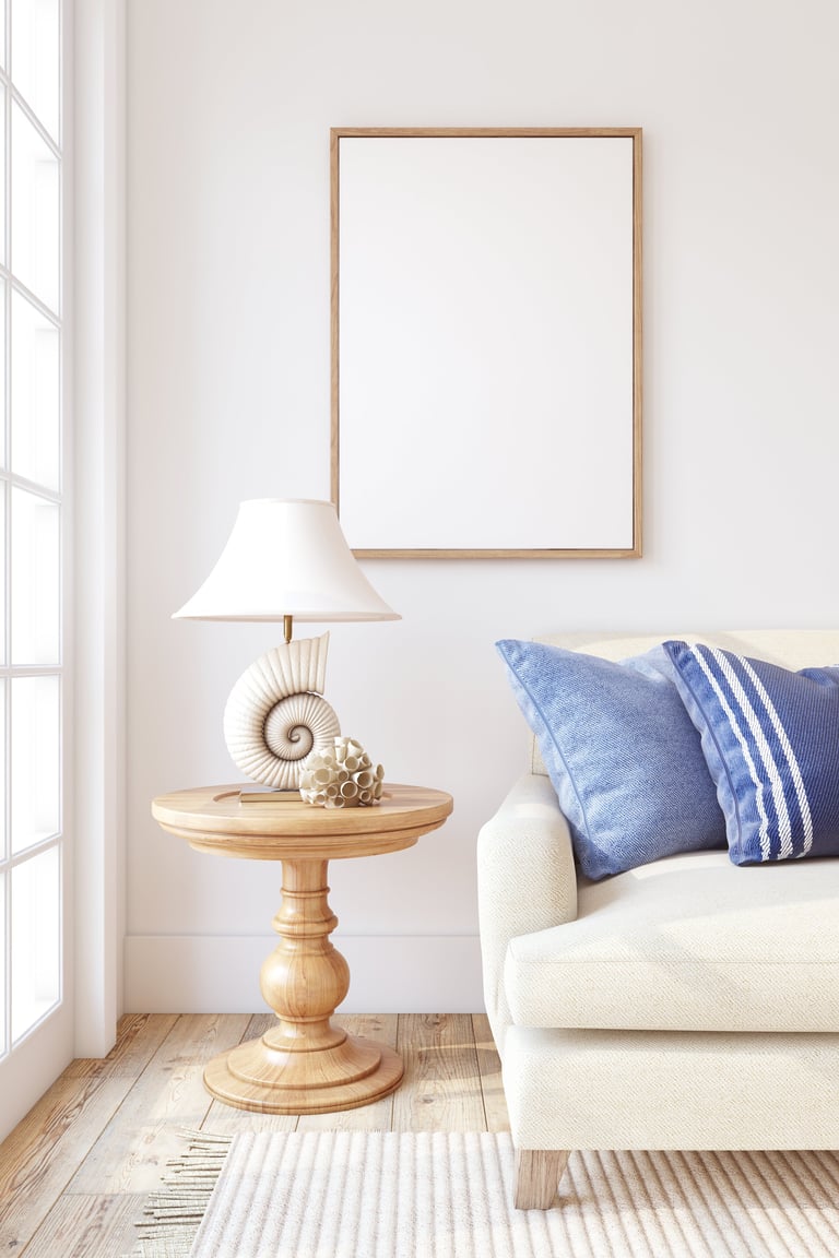 Modern living room with immaculate paint finish and natural lighting