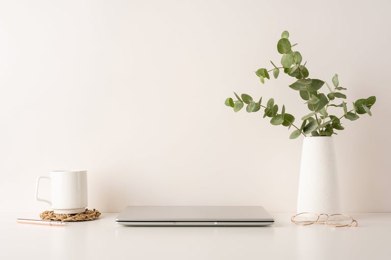 Minimal desk setup with laptop
