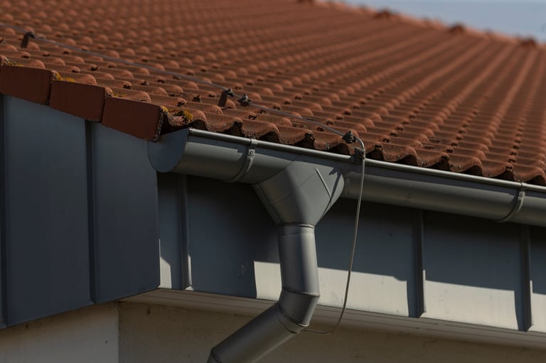 Clean, well-maintained gutter on a residential roof