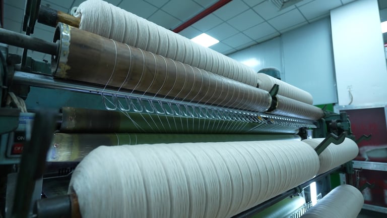 Máquinas de cardado en fábrica textil
