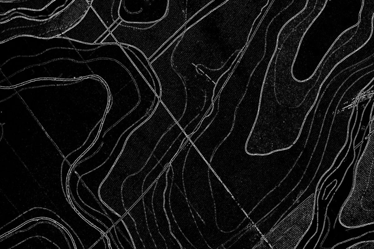 Stylized topographic map of the service region