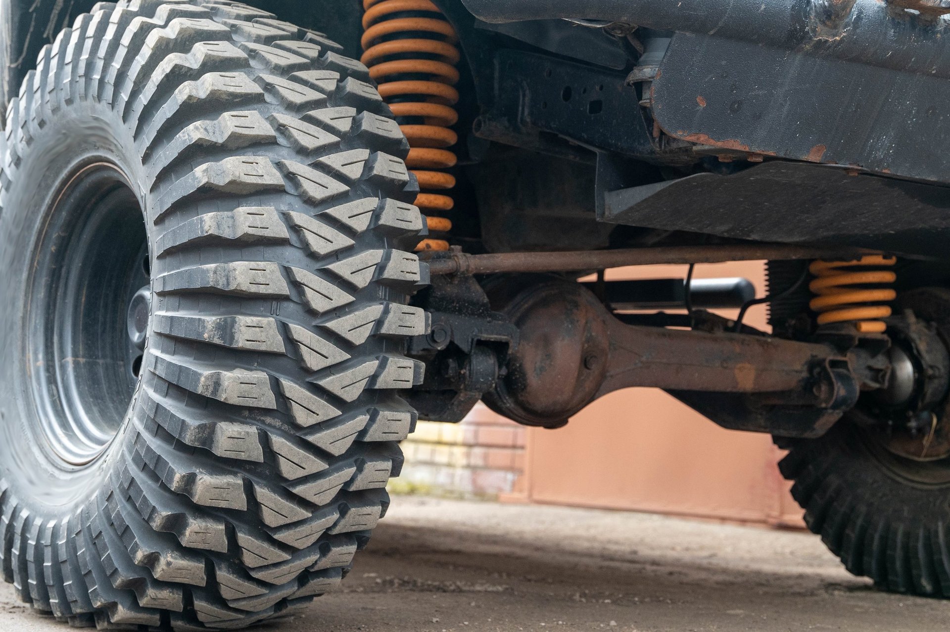 Off-road vehicle suspension and rugged tires