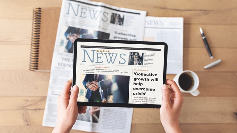 Digital tablet with news reading
