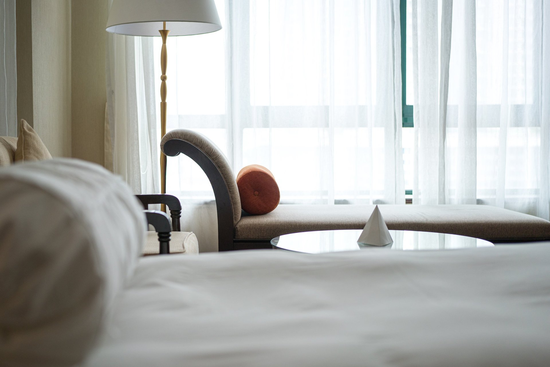 Luxury hotel room with elegant decor