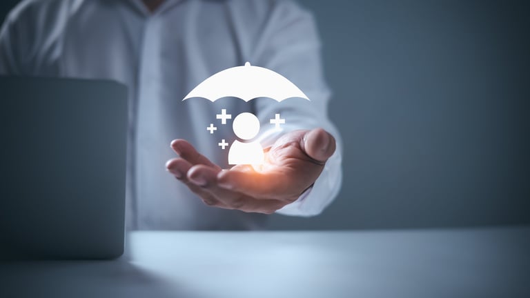 Health insurance and medical welfare concepts showing protection and assurance benefits