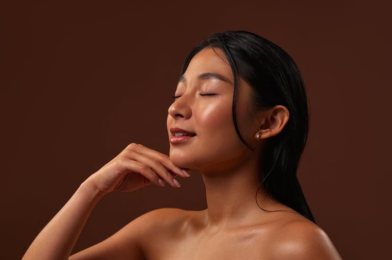 Asian woman with radiant smooth clean skin