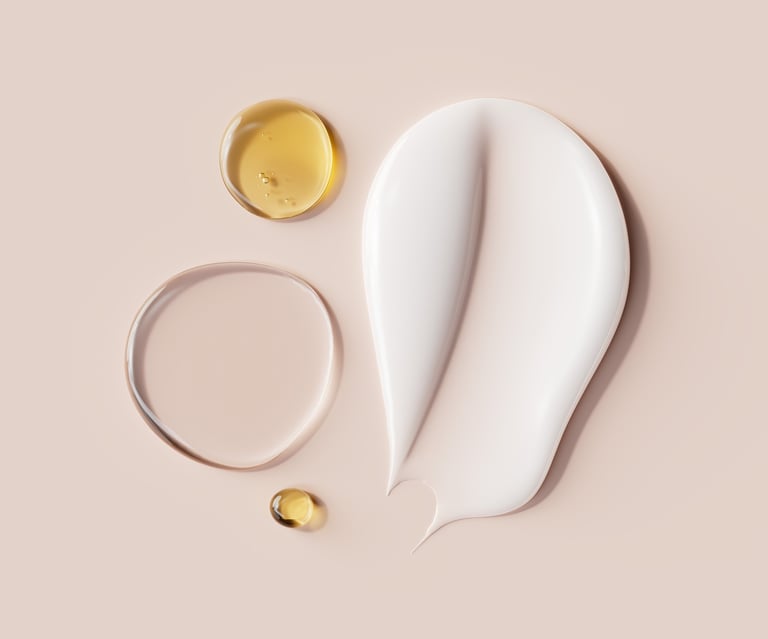 Luxurious skincare textures — serums and creams