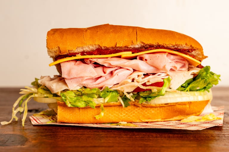 Turkey and cheese sub sandwich