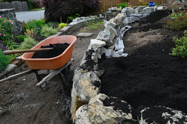 Home garden landscaping project complete overhaul