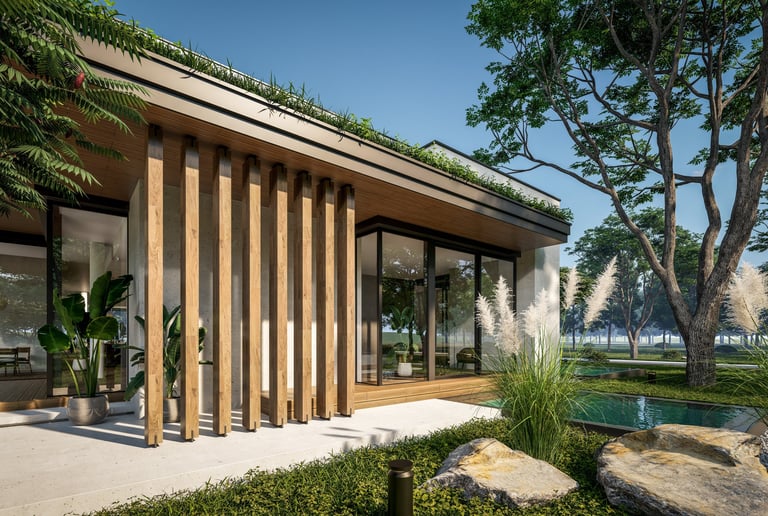 Renderizado de vivienda de dos plantas