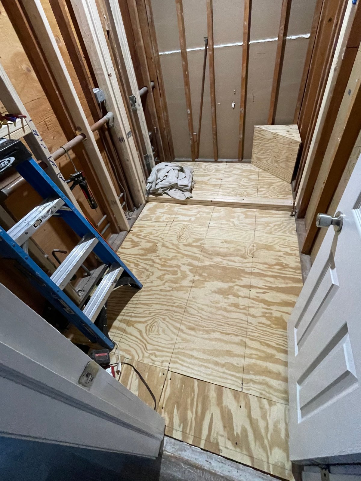 A bathroom that is under construction
