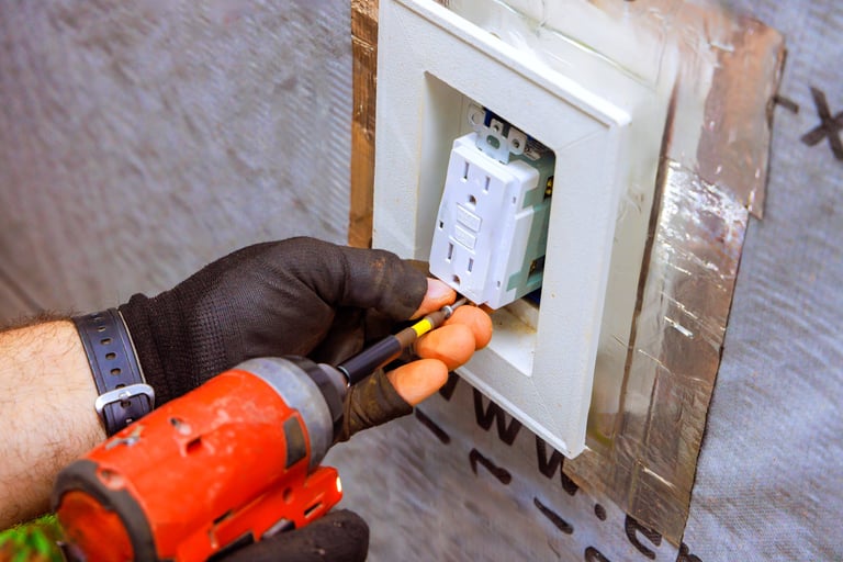 Residential electrical outlet installation